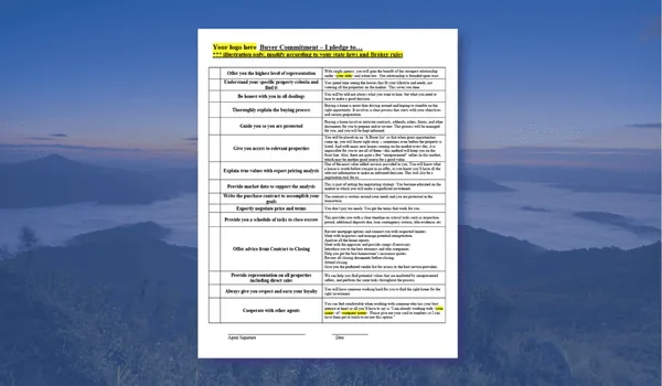 A worksheet titled 'Your logo here' with sections for goals, therapy, and progress, including highlighted areas and instructions for completing the worksheet.